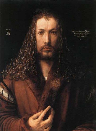 Albrecht Durer Self-Portrait in a Fur-Collared Robe oil painting picture